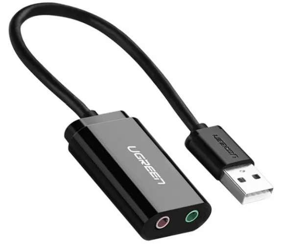 Звуковая карта UGREEN USB AUX jack, TRS(Mic+Ear) ALC4042 Black (30724)