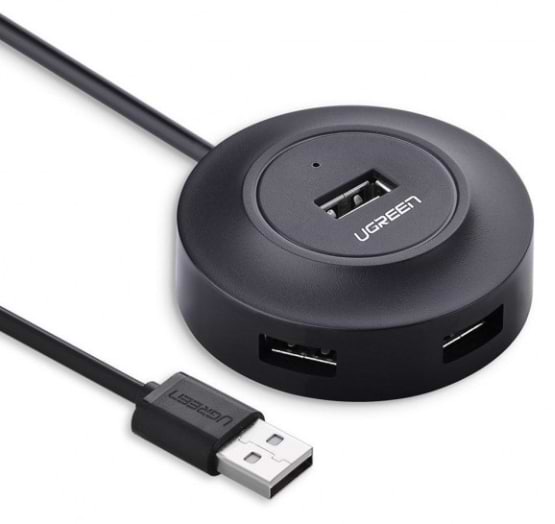 Хаб USB UGREEN CR106 4-port 1м USB 2.0 Black (20277) - Фото 1