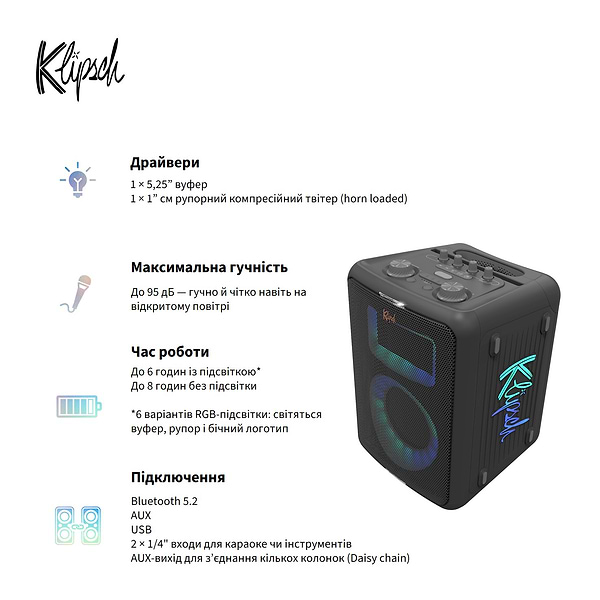 Фото - Портативная акустика Klipsch Vegas Black (1073414)