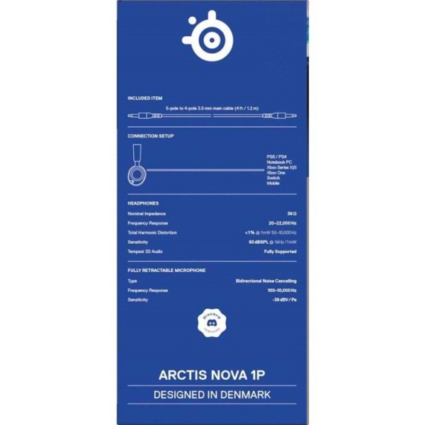 Фото - Гарнитура проводная игровая SteelSeries Arctis Nova 1P White (61612)