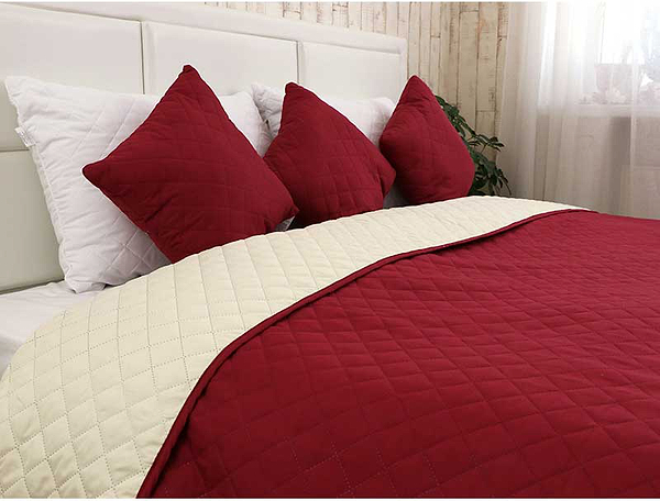 Фото - Покривало двоспальне Руно 220х240 мікрофайбер Гранада молочно-бордове (330.52У_Гранада)