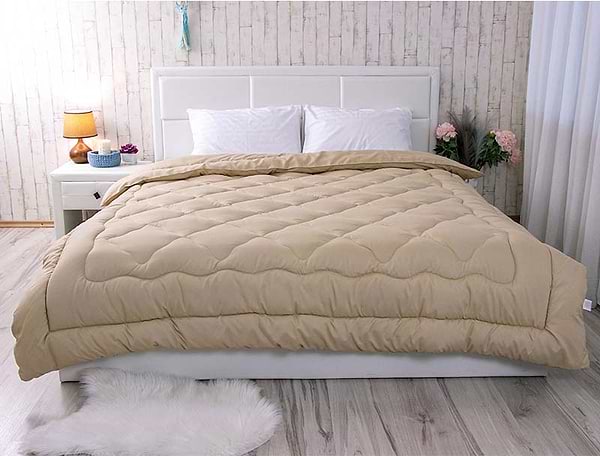 Фото - Одеяло зимнее двуспальное евро Руно 200х220 шерстяное (322.52ШУ_Бежевый)