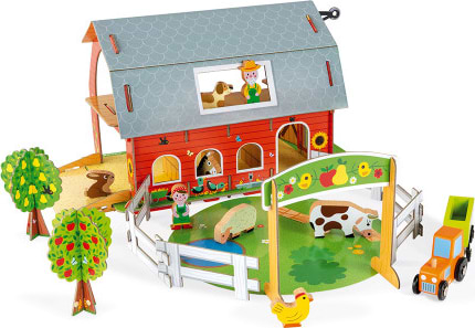 Набор игровых фигурок Janod Ферма с Животными 3D (J08577)