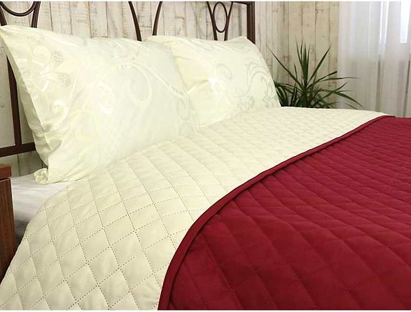 Фото - Покривало двоспальне Руно 220х240 мікрофайбер Гранада молочно-бордове (330.52У_Гранада)