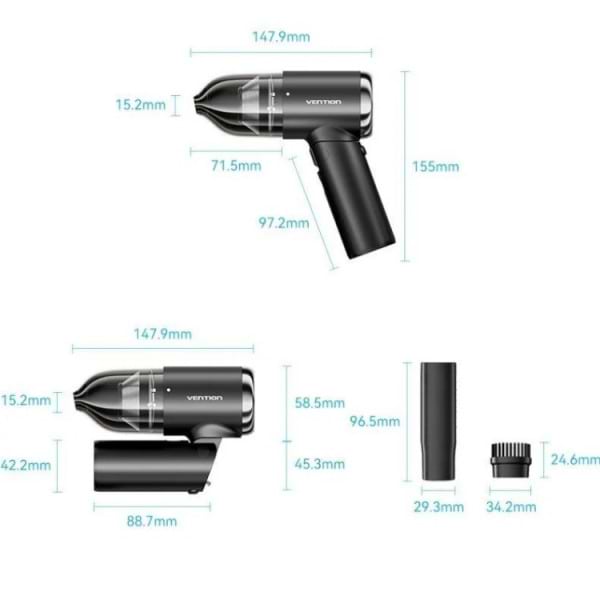 Фото - Автомобільний пилосос Vention 5000Pа 70W Li-Ion USB-C 4000мА (KRAB0)
