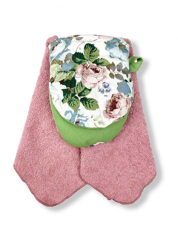 Фото - Набір рушник + прихватка Прованс рожевий 19х34 см (033331)