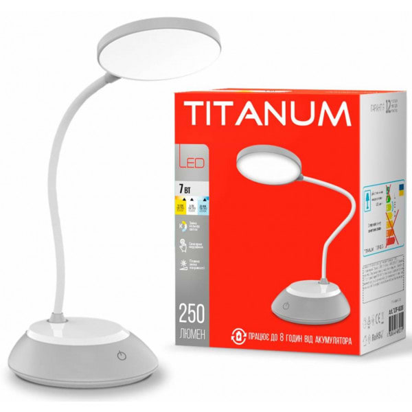 Фото - Настільна лампа Titanum TLTF-022G 7W 3000-6500K USB (26843)