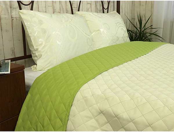 Фото - Покривало двоспальне Руно 220х240 мікрофайбер Астурія молочно-салатове (330.52У_Астурія)