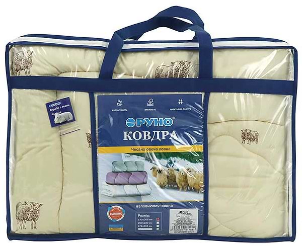 Фото - Ковдра зимова двоспальна євро Руно 200х220 мікрофайбер вовна (322.52ШК+У_Sheep)