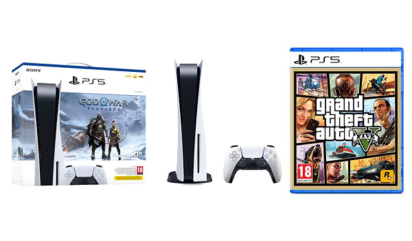 Фото - Ігрова приставка PlayStation 5 + PS5 God of War Ragnarök (код) + PS5 Grand Theft Auto V