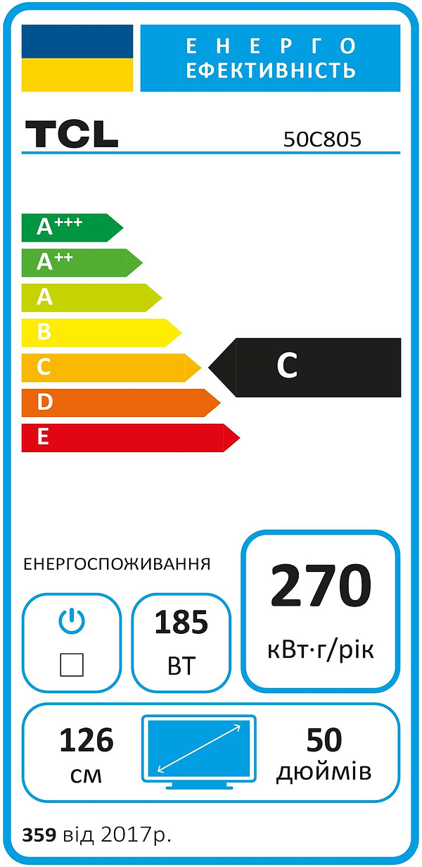 Фото - Телевізор TCL 50C805