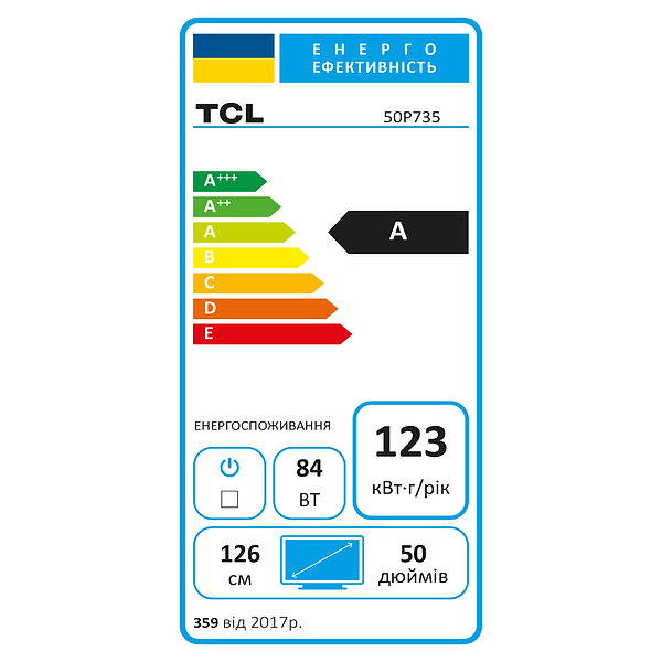 Фото - Телевізор TCL 50P735