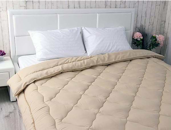 Фото - Одеяло зимнее двуспальное евро Руно 200х220 шерстяное (322.52ШУ_Бежевый)