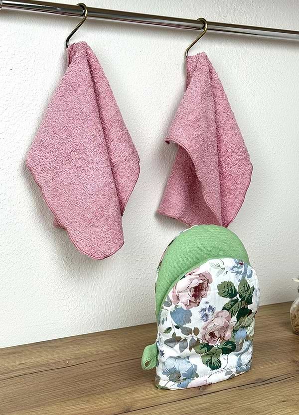 Фото - Набір рушник + прихватка Прованс рожевий 19х34 см (033331)