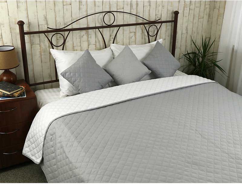 Покривало полуторне Руно 150х212 мікрофайбер 360.52У_White Grey біло-сіре (360.52У_White Grey) - Фото 1