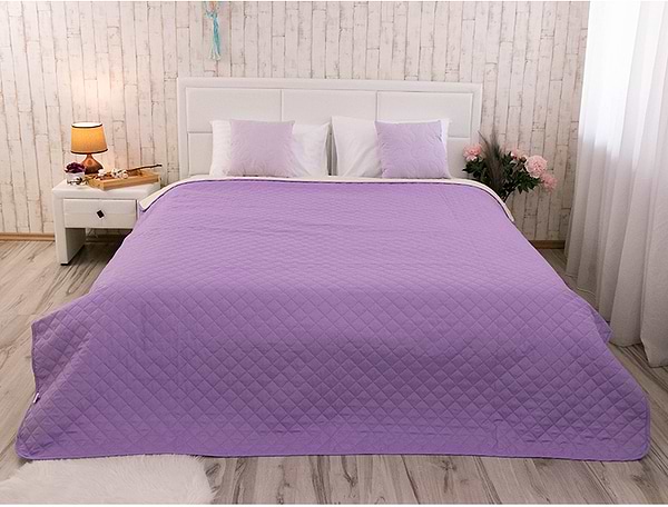 Фото - Покрывало двуспальное Руно 220х240 микрофайбер Севилья сиренево-молочная (330.52У_Севилья)