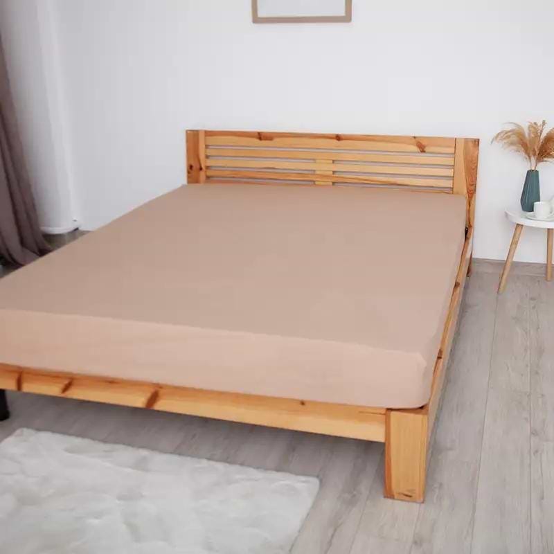 Простынь двуспальная ТЕП Вдохновение с резинкой 180х200 см Кофе (2-04018_27820)