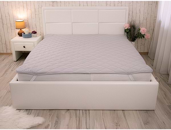 Фото - Наматрацник Руно 140х200 синтепон на резинці (844.52СУ_Grey White)