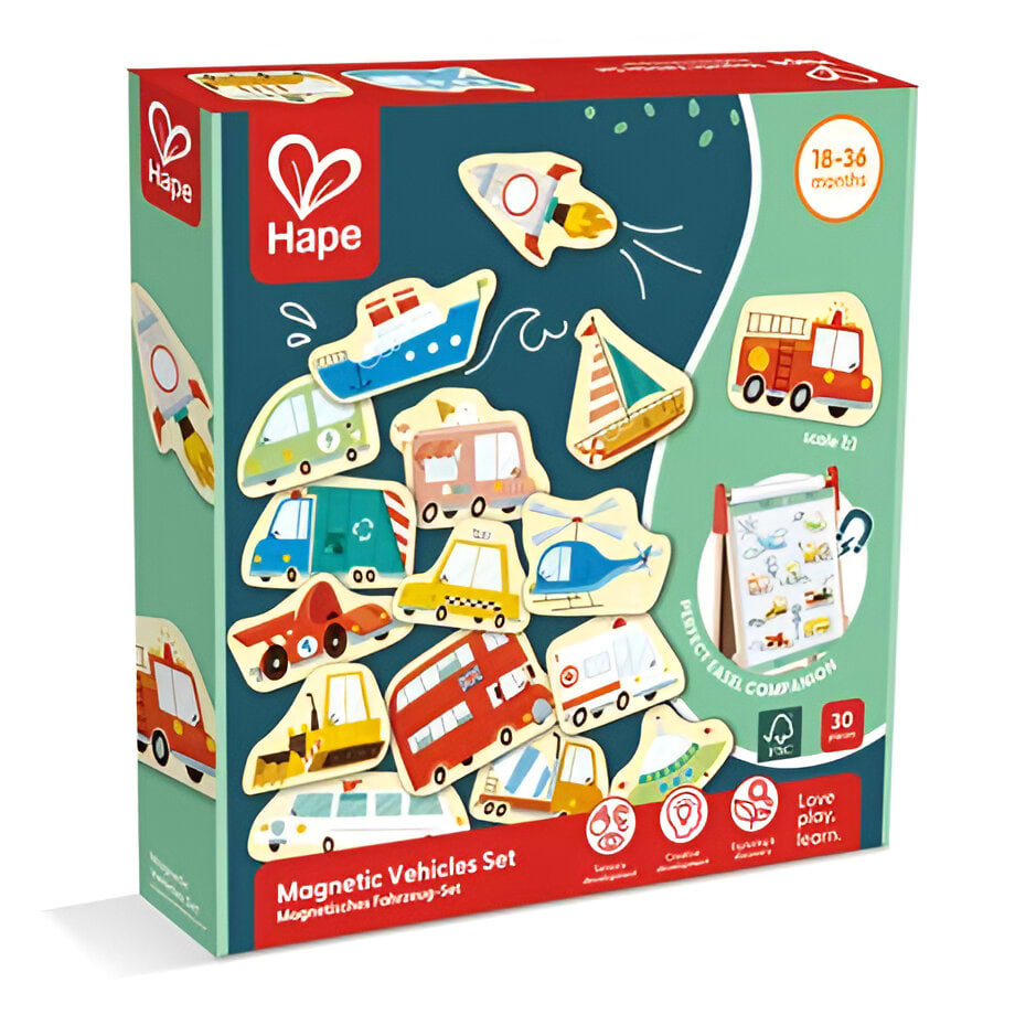 Набір магнітних фігурок Hape Транспорт 30 шт. (E2008)