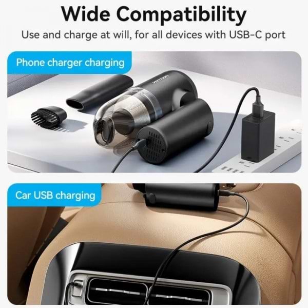 Фото - Автомобільний пилосос Vention 5000Pа 70W Li-Ion USB-C 4000мА (KRAB0)
