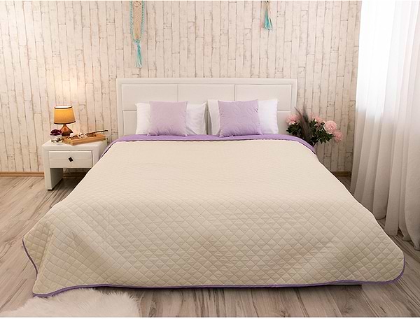 Фото - Покрывало двуспальное Руно 220х240 микрофайбер Севилья сиренево-молочная (330.52У_Севилья)