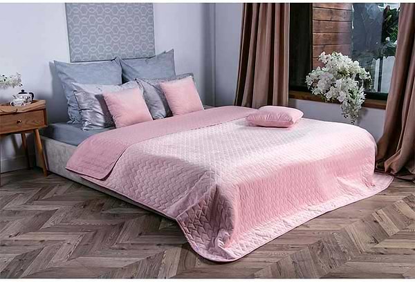 Фото - Покривало двоспальне Руно 180х220 велюр (340.55_Rose)