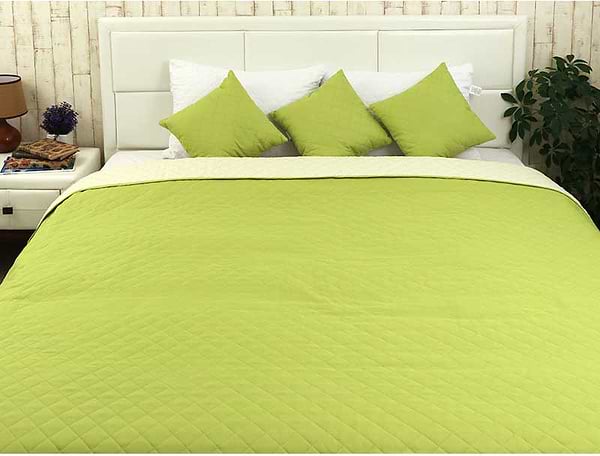 Фото - Покривало двоспальне Руно 220х240 мікрофайбер Астурія молочно-салатове (330.52У_Астурія)