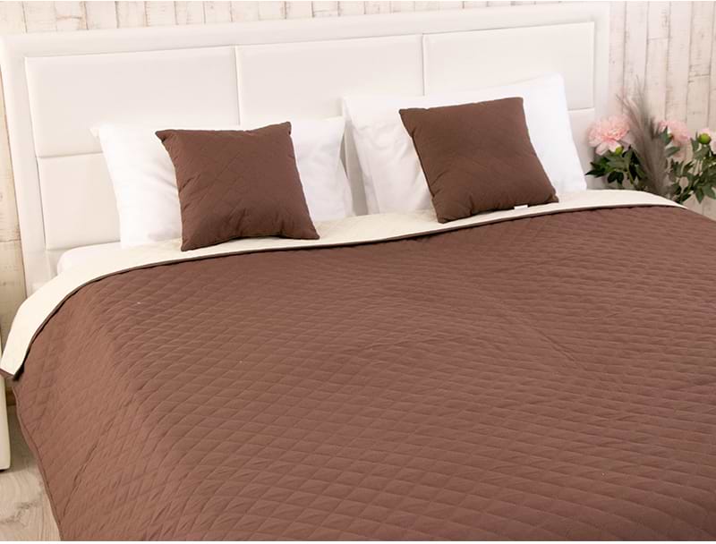 Покривало двоспальне Руно 220х240 мікрофайбер Барселона шоколадно-молочне (330.52У_Барселона) - Фото 1