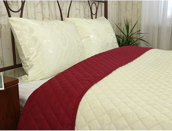 Фото - Покривало двоспальне Руно 220х240 мікрофайбер Гранада молочно-бордове (330.52У_Гранада)