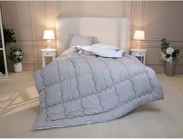 Фото - Ковдра зимова полуторна Руно 140х205 силіконова (321.52_Grey White)