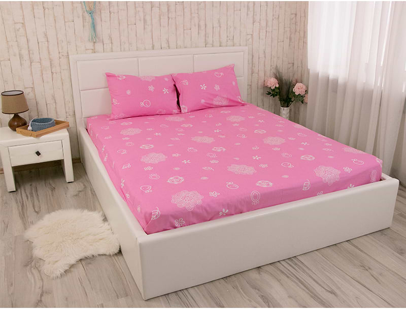 Простирадло полуторне Руно 143х215 Pink бязь (71.116_Pink) - Фото 1