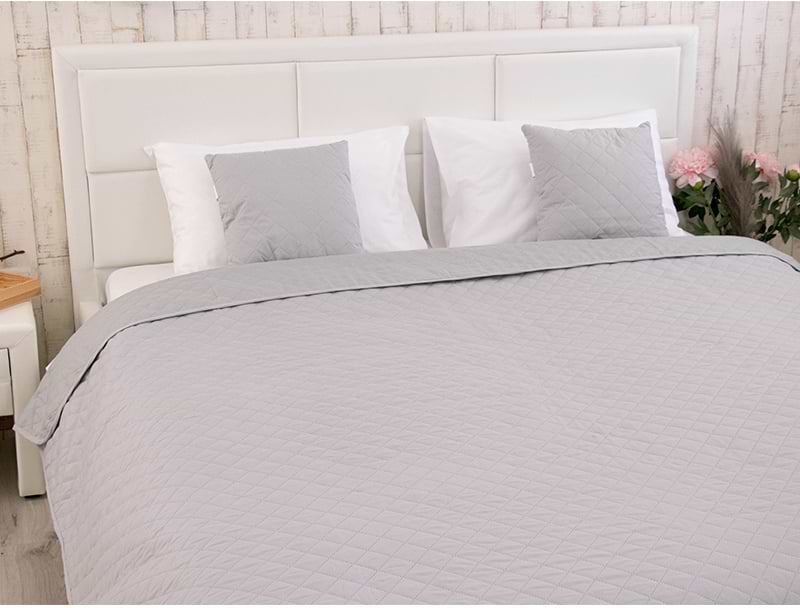 Покрывало двуспальное Руно 220х240 Grey_1 светло серый+ серый (330.52У_Grey_1)