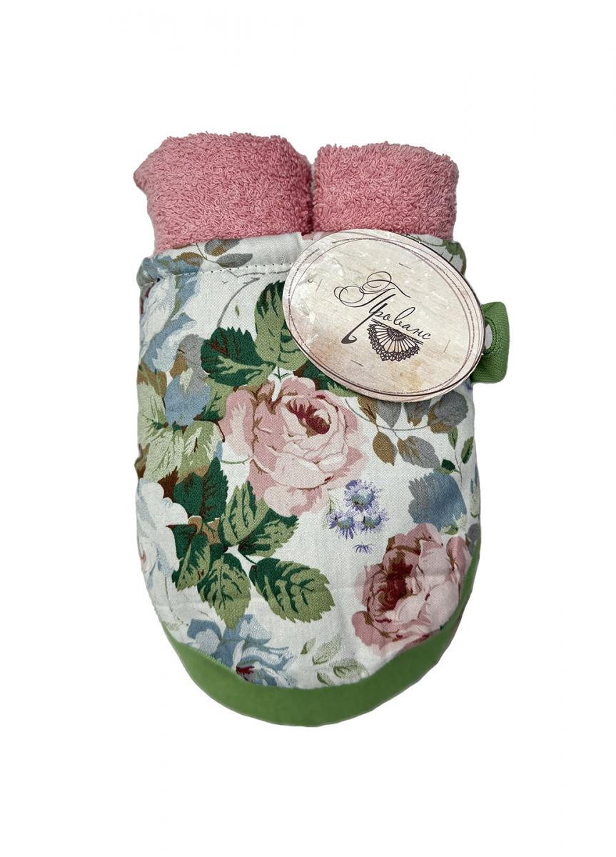 Фото - Набір рушник + прихватка Прованс рожевий 19х34 см (033331)