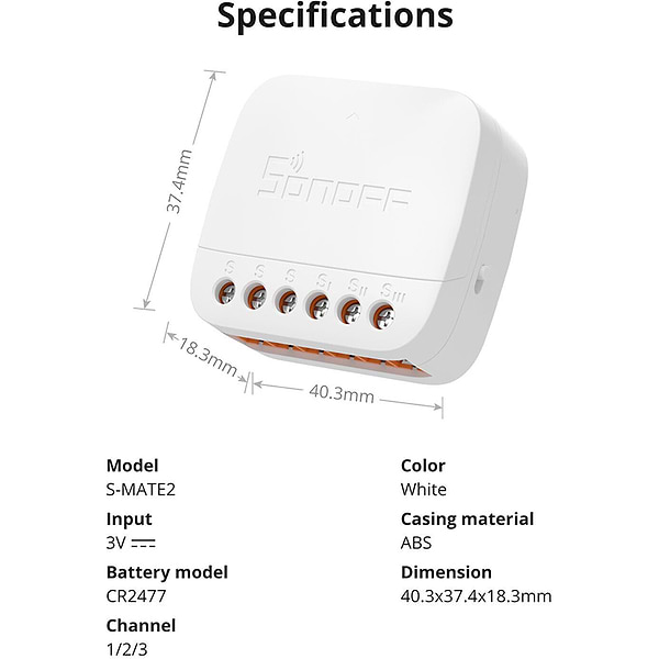 Фото - Релейний вимикач Sonoff S-MATE2