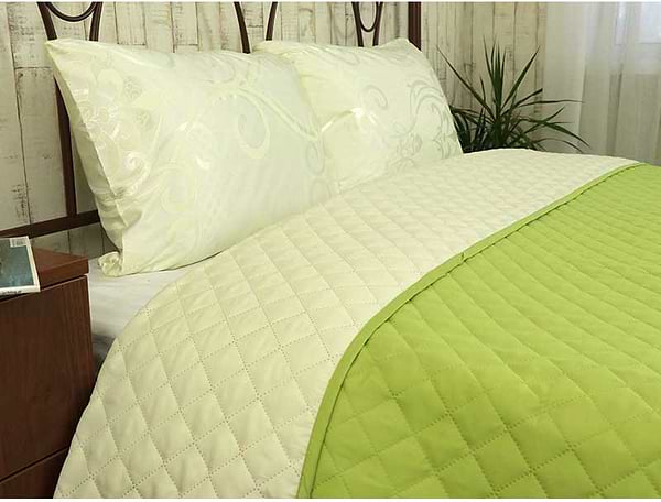 Фото - Покрывало полуторное Руно 150х212 микрофайбер Астурия молочно-салатовое (360.52У_Астурия)