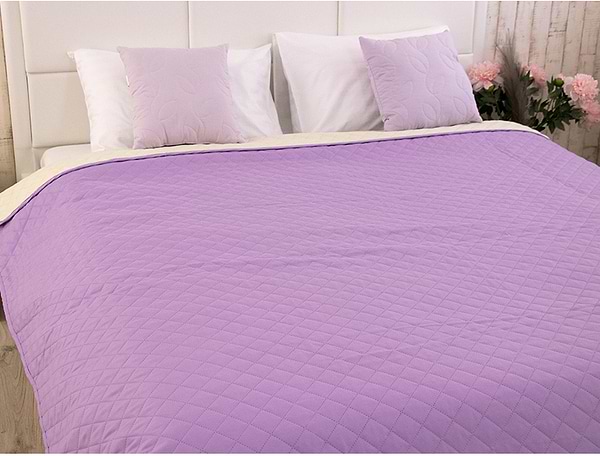 Фото - Покрывало двуспальное Руно 220х240 микрофайбер Севилья сиренево-молочная (330.52У_Севилья)