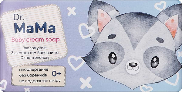 Фото - Мыло кусковое детское Dr.MaMa Увлажняющее. С экстрактом хлопка и D-пантенолом 90 г (4820263230916)