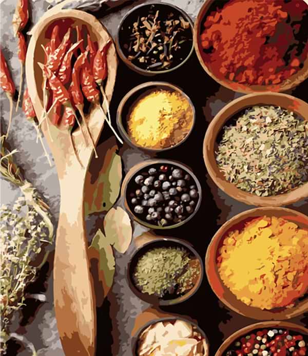 Фото - Картина по номерам Strateg Набор специй 40х50 см (MZ007) Фото - Картина по номерам Strateg Набор специй 40х50 см (MZ007)
