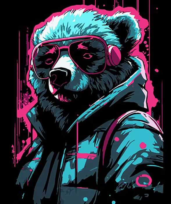 Фото - Картина за номерами Strateg Сучасний образ ведмедя 30х40 см (FH-19)