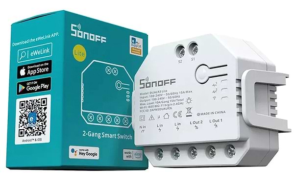 Фото - Релейный выключатель Sonoff Wi-Fi с двойным реле (DUALR3-LITE)