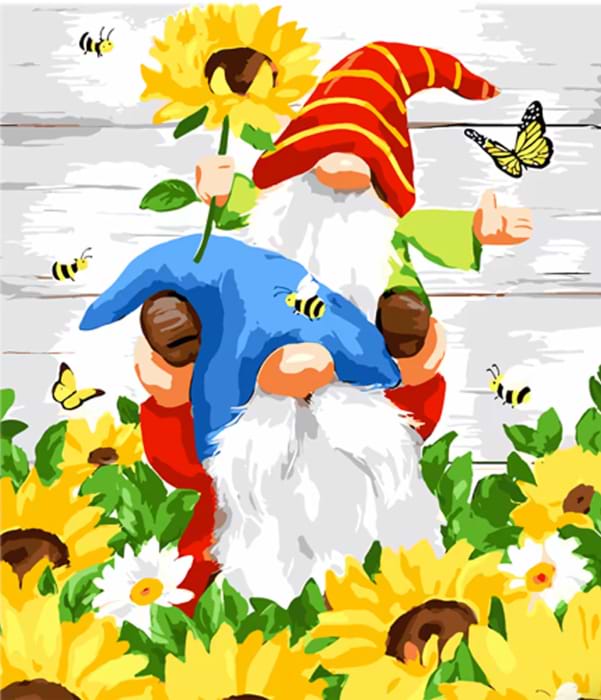 Картина по номерам Strateg Пара гномиков 40х50 см (MZ065)