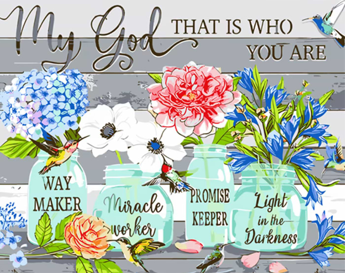 Картина по номерам Strateg Четыре букета 40х50 см (MZ067)