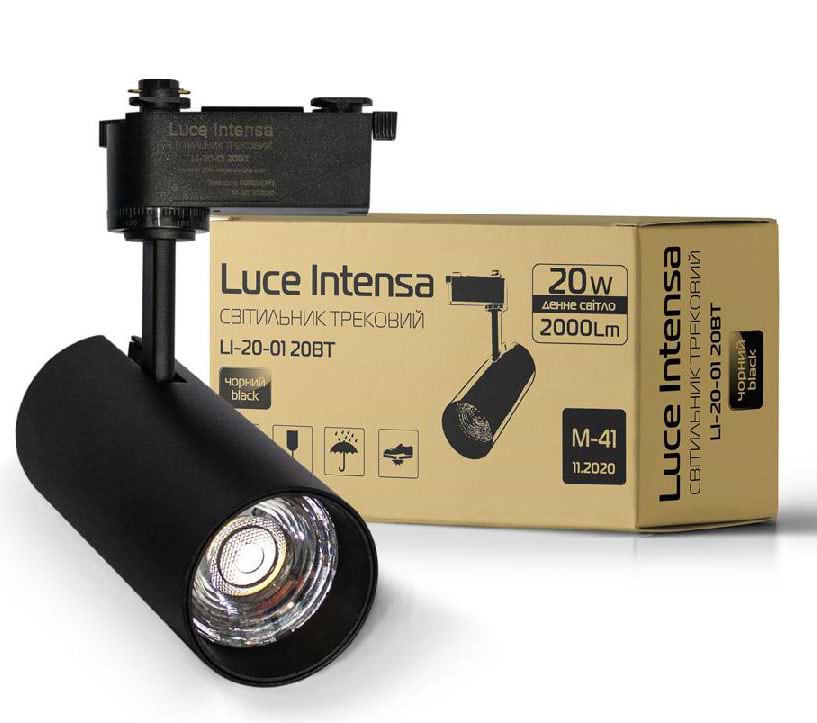 Светодиодный светильник Luce Intensa трековый LI-20-01 20Вт 4200К черный (000056773) - Фото 1