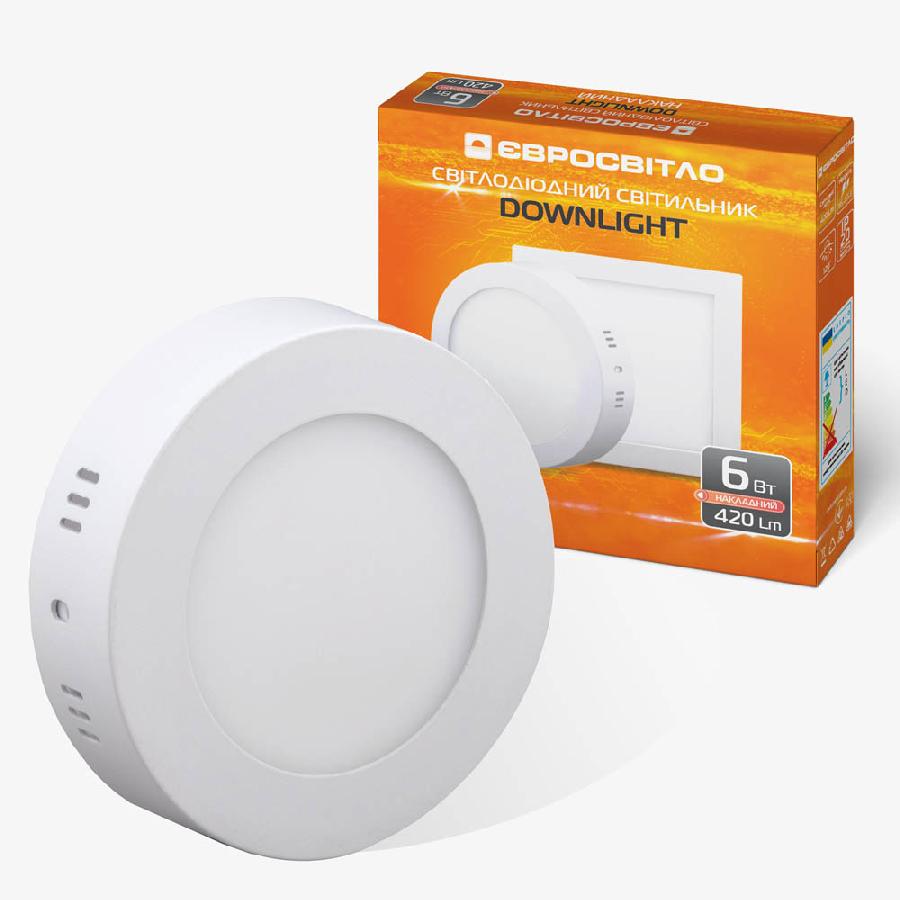 Світлодіодний світильник Євросвітло точковий накладний 6Вт коло LED-SR-120-6 4200К (000039175)