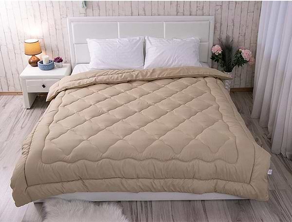 Фото - Ковдра зимова двоспальна євро Руно 200х220 вовняна (322.52ПШУ_Бежевий)