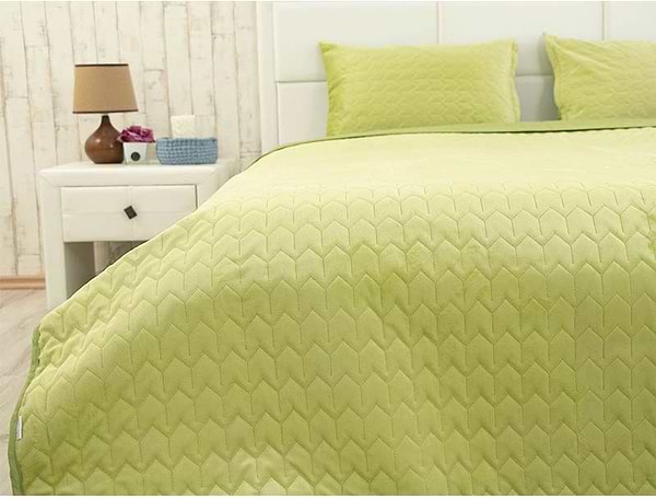 Фото - Покрывало двуспальное Руно 220х240 велюр (330.55_Green banana)