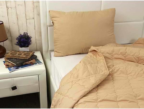 Фото - Ковдра літня полуторна Руно 172х205 вовняна Комфорт (316.52ШКУ_Бежевий)