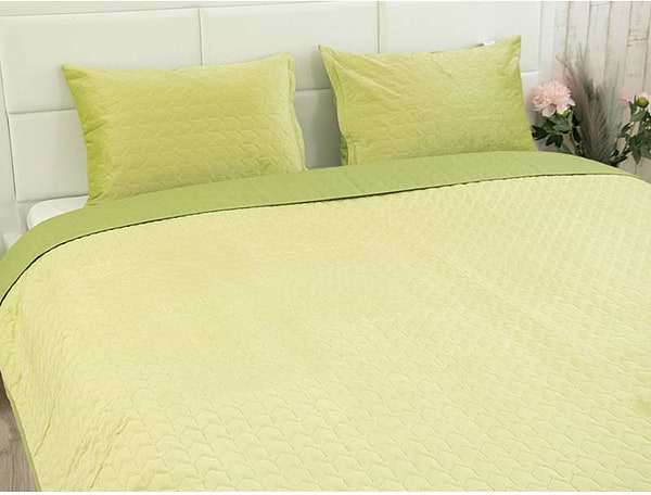 Фото - Покрывало двуспальное Руно 220х240 велюр (330.55_Green banana)