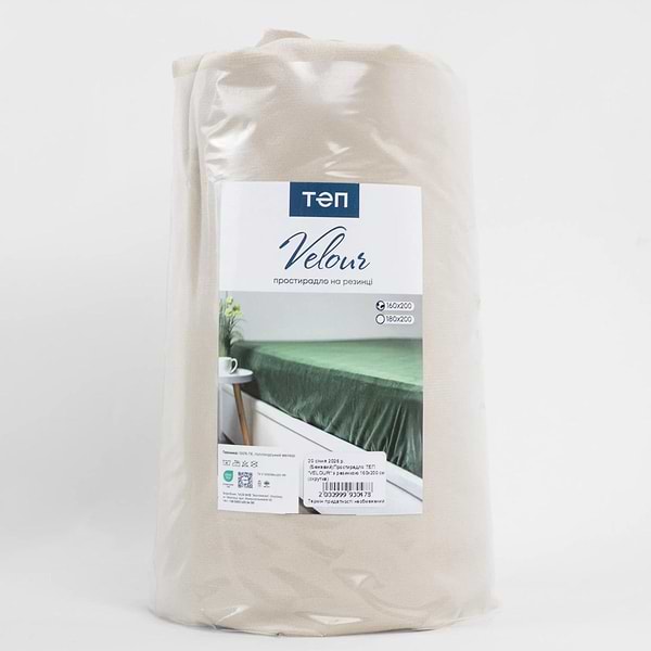 Фото - Простынь двуспальная ТЕП VELOUR 160х200 см Бежевый (2-04756_35031)