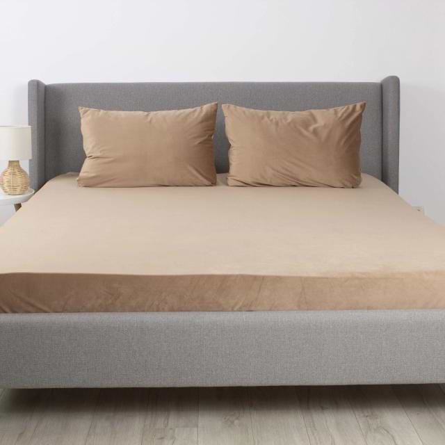 Простынь двуспальная ТЕП VELOUR 180х200 см Капучино (2-04824_34144)